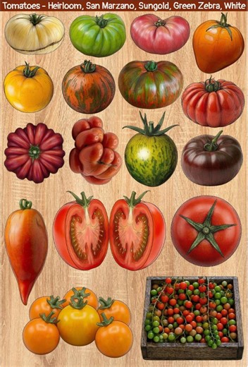Heirloom Tomato Sticker Sheet - 17 Unique Varieties - Etsy