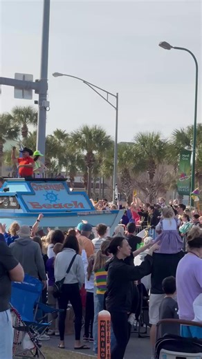 Mayor Kennon enjoying the festivities in today’s Orange Beach Mardi Gras parade. | City of Orange Beach