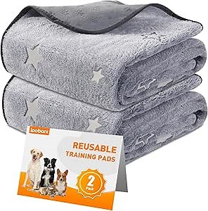 Washable Pee Pads for Dogs 2 Pack, 36" x 24" Reusable Puppy Pads Waterproof, Super Absorbent Dog Rugs, Leakproof, Dog Crate Pad, Playpen Mat, Whelping Pads, Vintage