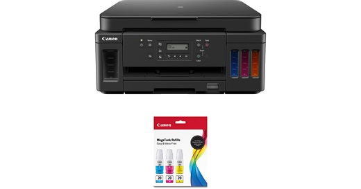 Canon PIXMA G6020 Wireless MegaTank All-in-One Printer with GI-20 Ink Bottle Kit