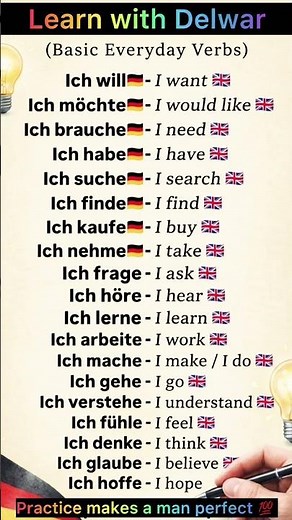 Quick German 🇩🇪: Basic Everyday Verbs #learngerman #deutschlernen