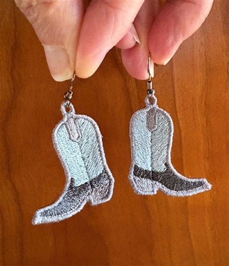 FSL Free Standing Lace Machine Western Cowgirl Boot Earrings Embroidery Digital Download 4x4 Hoop. Commercial Use of Finished Earrings - Etsy