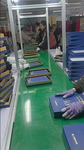 Lid & Base Rigid Box Assembly Line | Inside the Packaging Factory#custompackaging #packagingsolution