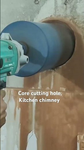 ￼￼ 7 Inch Core Cutting in Kitchen Wall | Plumbing & Exhaust Pipe Hole Cutting