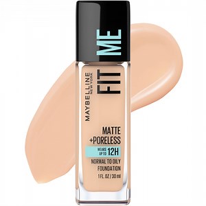 Maybelline Fit Me Matte Poreless Liquid Foundation Makeup, Creamy Beige, 1 fl. oz.