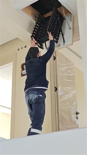 Pratik Katlanabilir Çatı Merdiveni #imalat #imalattanhalka #merdiven #dekorasyon #evdekorasyonu