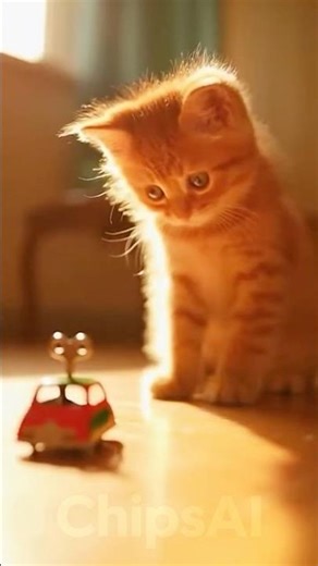 This Wind Up Toy CONFUSED Kitten 👀🐾 #kitten #cutekitten #orangetabby #catshorts #viralcat