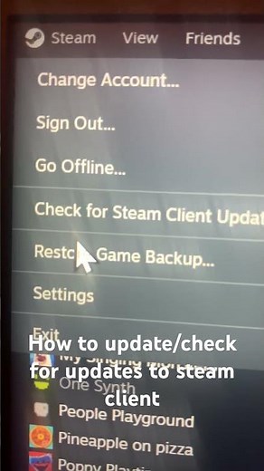 How to update/check for updates for steam client