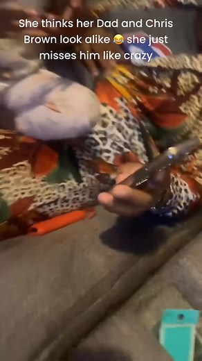 Not her thinking Chris Brown and her daddy look alike 😂 but I know she just misses him 😭 | Megan Embrey