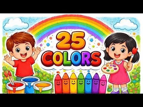 25 Colors Name in English and Hindi 🌈 | Kids Learning Video | Learn Colours for Kids