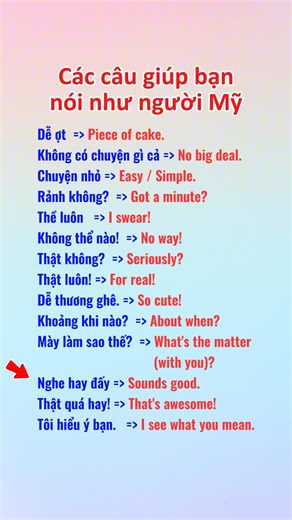 Các câu giao tiếp bằng tiếng Anh giúp bạn nói hay như người Mỹ. | TiengAnh123.Com - Giúp học sinh giỏi tiếng Anh ngay tại nhà