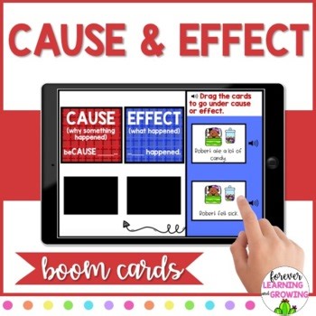 Cause & Effect Sort Boom™ Cards | Reading Comprehension Task Cards with Pictures
