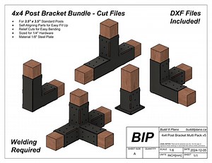 4x4 Post Bracket DXF Cut Files Bundle - DIY Pergola Bracket Set - Etsy UK