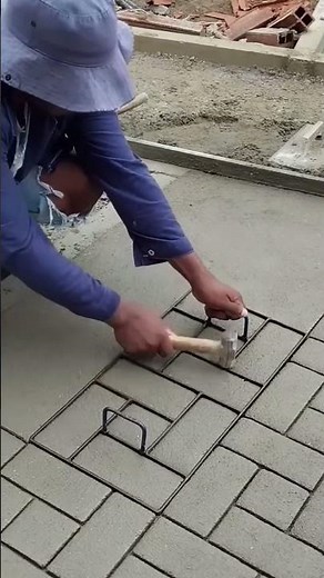 Concrete Surface Design Using Mold Stamping - Good tools and machinery make work easy