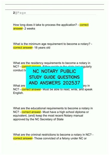 NC NOTARY PUBLIC STUDY GUIDE QUESTIONS AND ANSWERS 202537 video