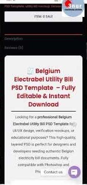 Belgium Electrabel Utility Bill PSD Template