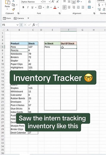 Inventiry management just got a whole lot easier… Download my FREE Excel Shortcut Guide using link in bi0. #e#excele#exceltipse#exceltrickss#spreadsheetsc#corporatea#accountingf#financew#workhackst#tutorialsheets