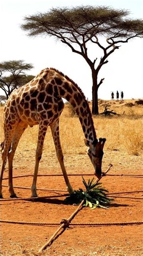 Can the giraffe outsmart the trap zone for the bait? 🦒 #danger #giraffe #bait