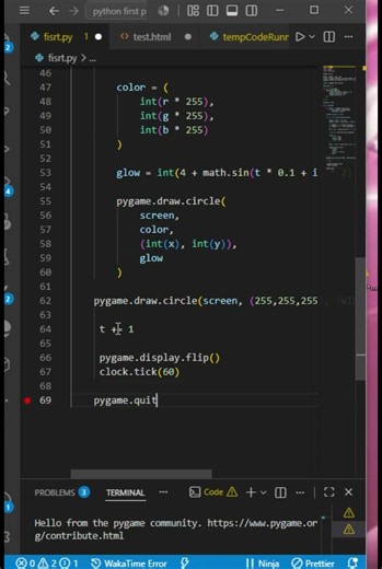 Python create a beautiful glowing inspired animation. #shorts #python #pythonprogramming #coding