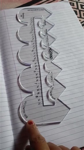 scallop scale for tailoring#cut work shapes#try this##shorts