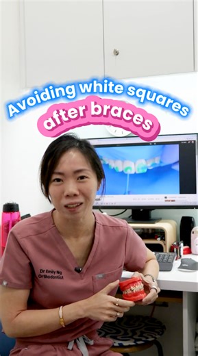 Dr Emily Ng • Orthodontist • Singapore 🇸🇬 Raffles Place CBD on Instagram: "You’re done with braces but the white squares remain? Those white square are initial decay. Acid produced by bacteria had dissolved the minerals in your tooth so it’s more porous as appears a difference shade of white. Here’s what we can do to improve their appearance: 1️⃣ Tooth Mousse – calcium & phosphate help remineralize mild spots. Apply nightly for 8–12 weeks. 3️⃣ Microabrasion – gently polishes away the de-calcif