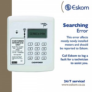 Are you experiencing a "Searching" error on your prepaid meter? Worry not, as an Eskom technician is ready to resolve this issue for you. Simply reach out to Eskom at 0860 37566 and they will take care of it. #PrepaidMeters #ErrorCodes | Eskom Hld SOC Ltd