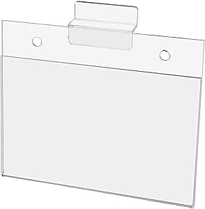 Marketing Holders 10 Pack Slatwall Sign Holder 5.5" x 3.5" Horizontal Price Tag Display Top or Side Load Small Ad Sleeve for Retail Stores and Offices Clear Acrylic Literature Frame