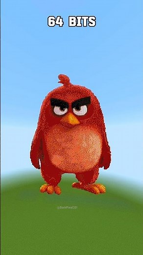 Angry Birds RED Evolution in Minecraft 🔥 | 64 Bits to 1/8 Bits Pixel Art