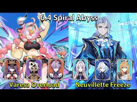 C0 Varesa Overload - C0 Neuvillette Freeze - Genshin Impact 6.4 Spiral Abyss Full Clear