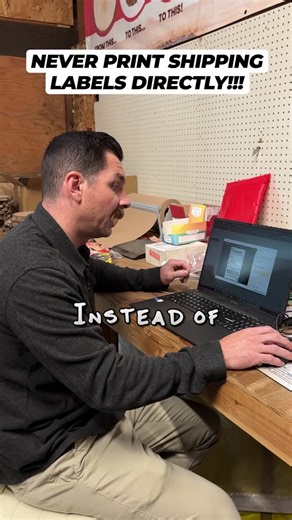 Evan Van Auken | Business Content on Instagram: "I never print shipping labels directly from ShipStation! If there is a small issue - printer jams, label misprints or if any stuff goes wrong. Re-printing from ShipStation is a pain. So I always download the labels first. Save them to a folder on my computer. And then open the file and print from there. Even If one label messes up, I can reprint just that one. It’s faster, safer, and way less frustrating."