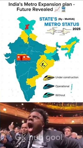 🚇 India Metro Expansion 2025 — State-Wise Map & Upcoming Projects! #shorts