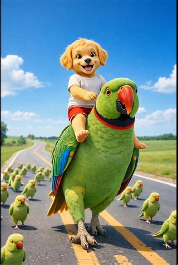 Little puppy Save Parrot - Heart Touching Story ♥️ #baby #shorts #ai #save