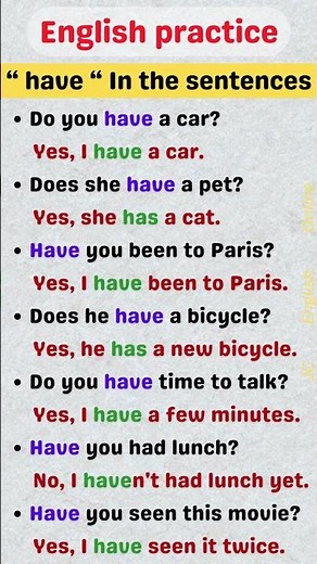 daily English conversation | the verb "have" in English grammar #englishconversation #english