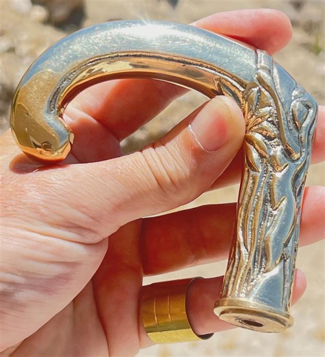 Vintage Brass Walking Cane Handle – Antique Style Engraved Grip - Etsy