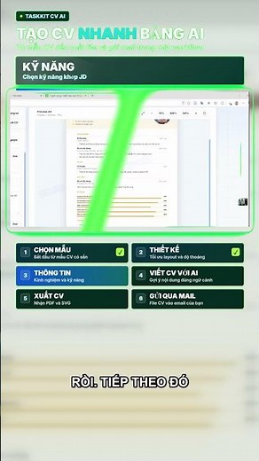 Tạo CV với AI miễn phí chuẩn ATS | TaskKit AI #Shorts