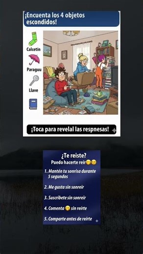 Jeu des objets cachés : Trouve les 4 objets dans la pièce !🤔👀👈