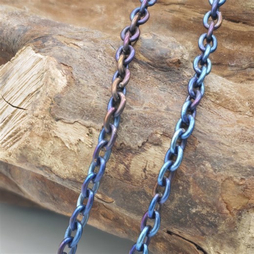 Anodized Titanium Rainbow Chain Necklace Lightweight Necklace- Hypoallergenic, Tarnish-free & Customizable 3mm - Etsy