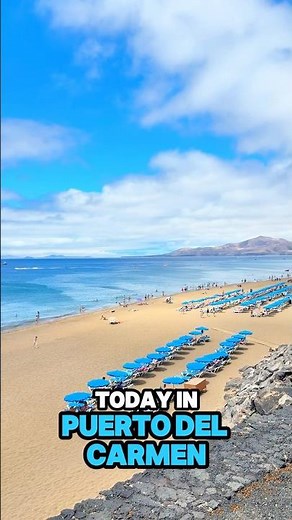Puerto Del Carmen Beach in Lanzarote Blue Skies #puertodelcarmen #lanzarote #beach #spain #summer