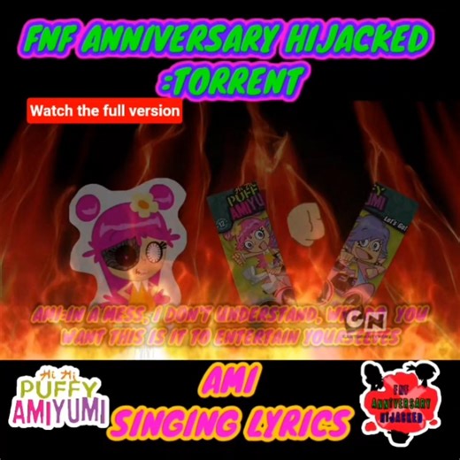 Fnf anniversary hijacked|Torrent but Ami singing lyrics #aethos #fnf #design