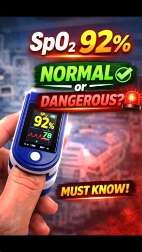 SpO₂ 92% – Normal or Dangerous? 😱 | Oxygen Saturation Explained#vitalsigns #viralvideo