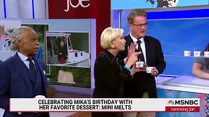 Joe Scarborough set up a little Mini Melts Ice Cream surprise for Mika Brzezinski's birthday! | Morning Joe