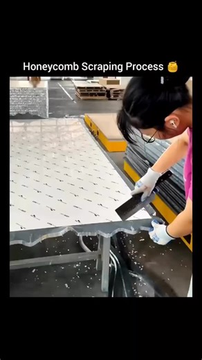 Knowledge Matrix on Instagram: "The honeycomb scraping process is a fascinating blend of nature and precision technique used to extract pure honey from beehives. 🍯🐝 First, beekeepers carefully remove honeycomb frames from the hive without disturbing the bees. Using special scraping tools or knives, they gently scrape off the wax caps and excess wax from the honeycomb surface. This exposes the honey stored inside the hexagonal cells. After scraping, the frames are placed in extractors that spin