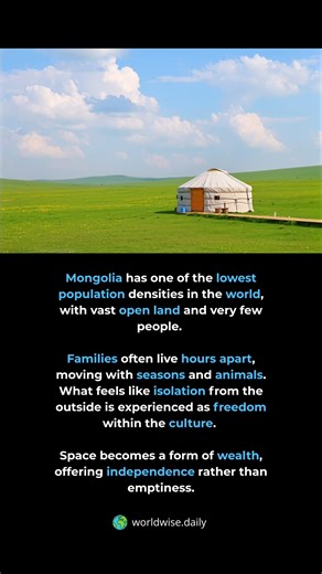 What freedom looks like in Mongolia. Mongolia has one of the lowest population densit...