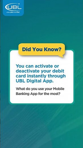 Control Your Debit Card Anytime, Anywhere | UBL Digital App
