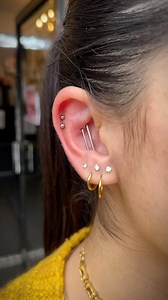Second vertical industrial piercing & helix piercing 😍 Done by @ellenmaisiepiercings @undergroundtattoos 📍Watford ⠀ . ⠀ . #piercing #piercings #piercer #pierced #watford #industrialpiercing #verticalindustrialpiercing #piercingideas #london #londonpiercing | Underground Tattoos Watford