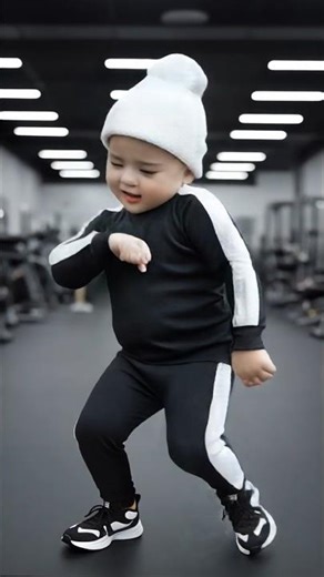 This toddler's dance moves are insane 🔥 #dance #gym #babydancer