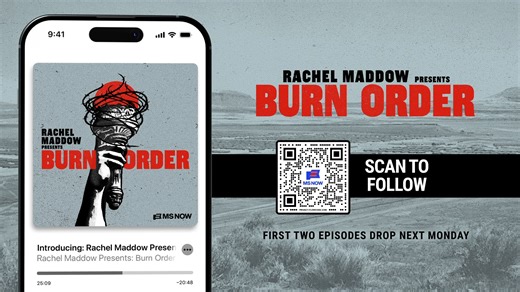 NEW! Rachel Maddow tells the story of one of the most shocking decisions in American history in her new podcast, “Rachel Maddow Presents: Burn Order.” This six-part series reveals how an executive order authorizing the roundup of innocent Americans came to be – and a bombshell discovery in the unlikeliest of places that would ultimately expose it all. Listen to the trailer now and follow the series. New episodes drop Mondays. https://podcasts.apple.com/me/podcast/rachel-maddow-presents-burn-orde