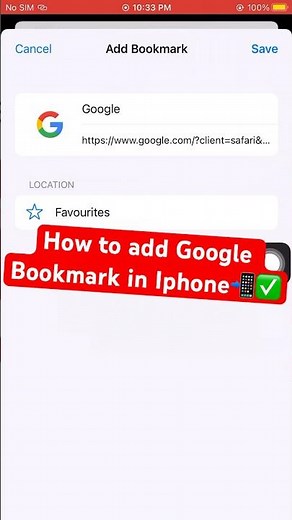 How to add Google Bookmark in Iphone📲✅ #iphone #tutorial #google #bookmark