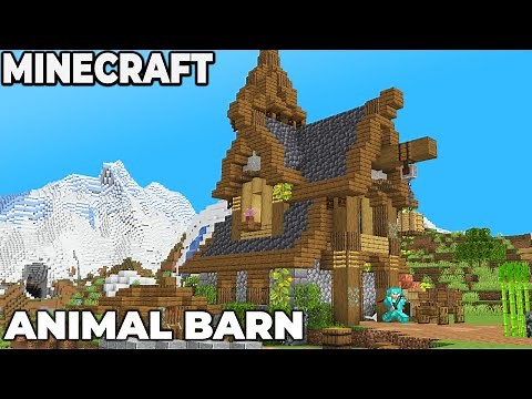 How to Build a Starter ANIMAL BARN in Minecraft 1.18 Survival TUTORIAL