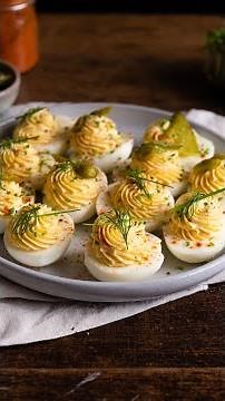 Classic stuffed eggs according to grandma's quick recipe